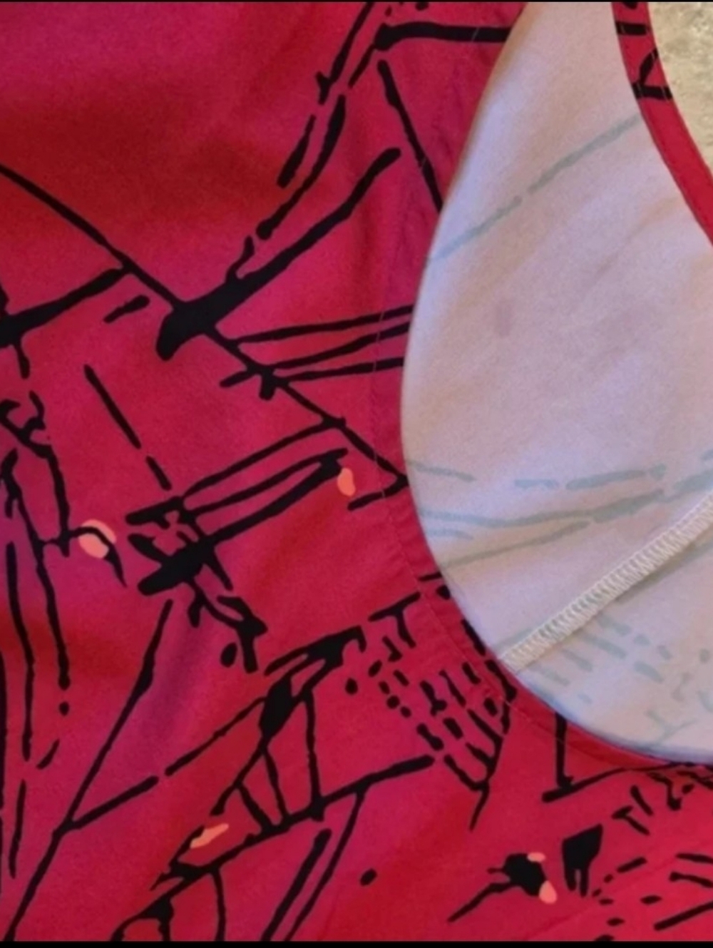 Red Babydoll Maxi Dress 2XL Grafitti Pattern Short Sleeve - Picture 4 of 4